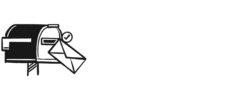 Icon of a mailbox and letter