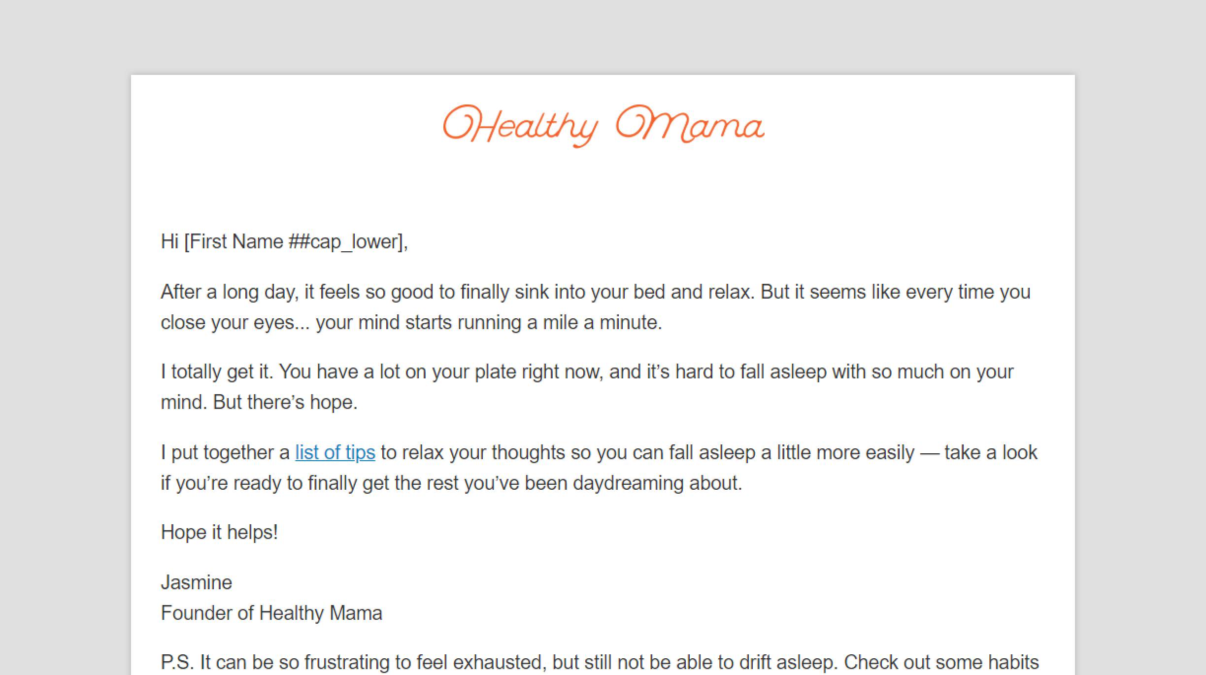 A screenshot of the Bonus #1 Email