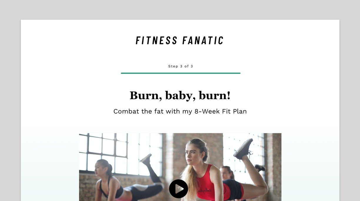 A screenshot of the Problem #1 Thank You Landing Page