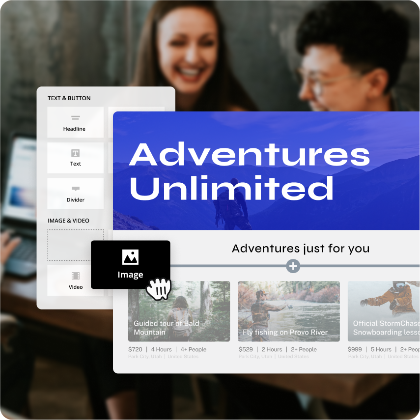 A screenshot of Ontraport's drag-and-drop landing page builder