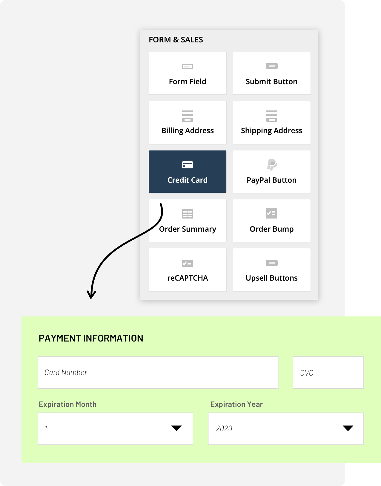 Screenshot of the Ontraport landing page builder