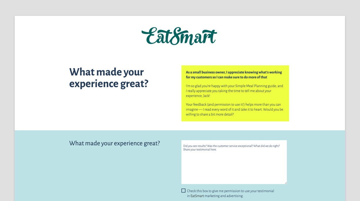A screenshot of the Happy Feedback Landing Page