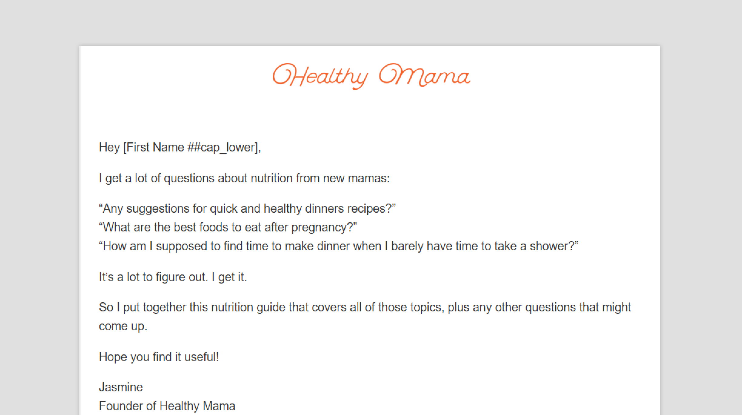 A screenshot of the Bonus #2 Email