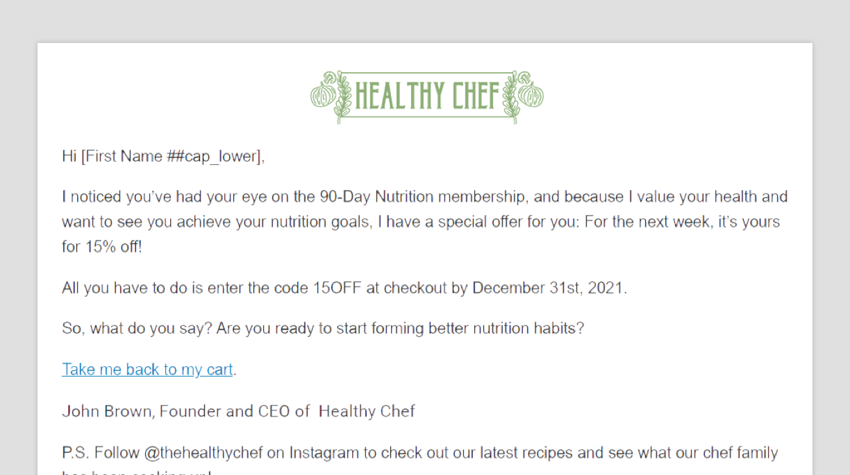 A screenshot of the Follow-up #3 Email