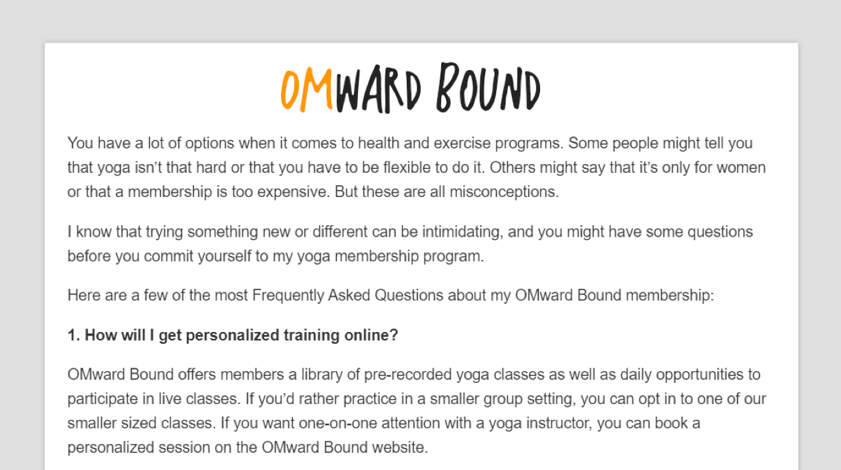 A screenshot of the Nurture #5: Objection Handling Content Email