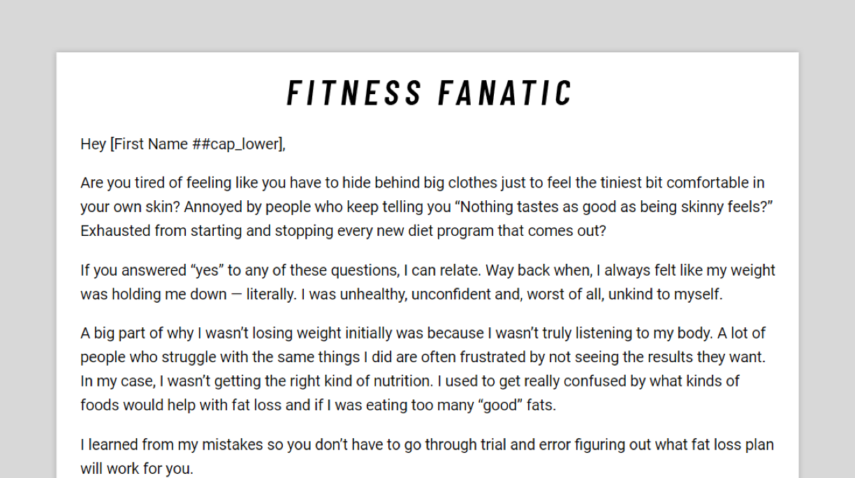 A screenshot of the Problem #1 Email