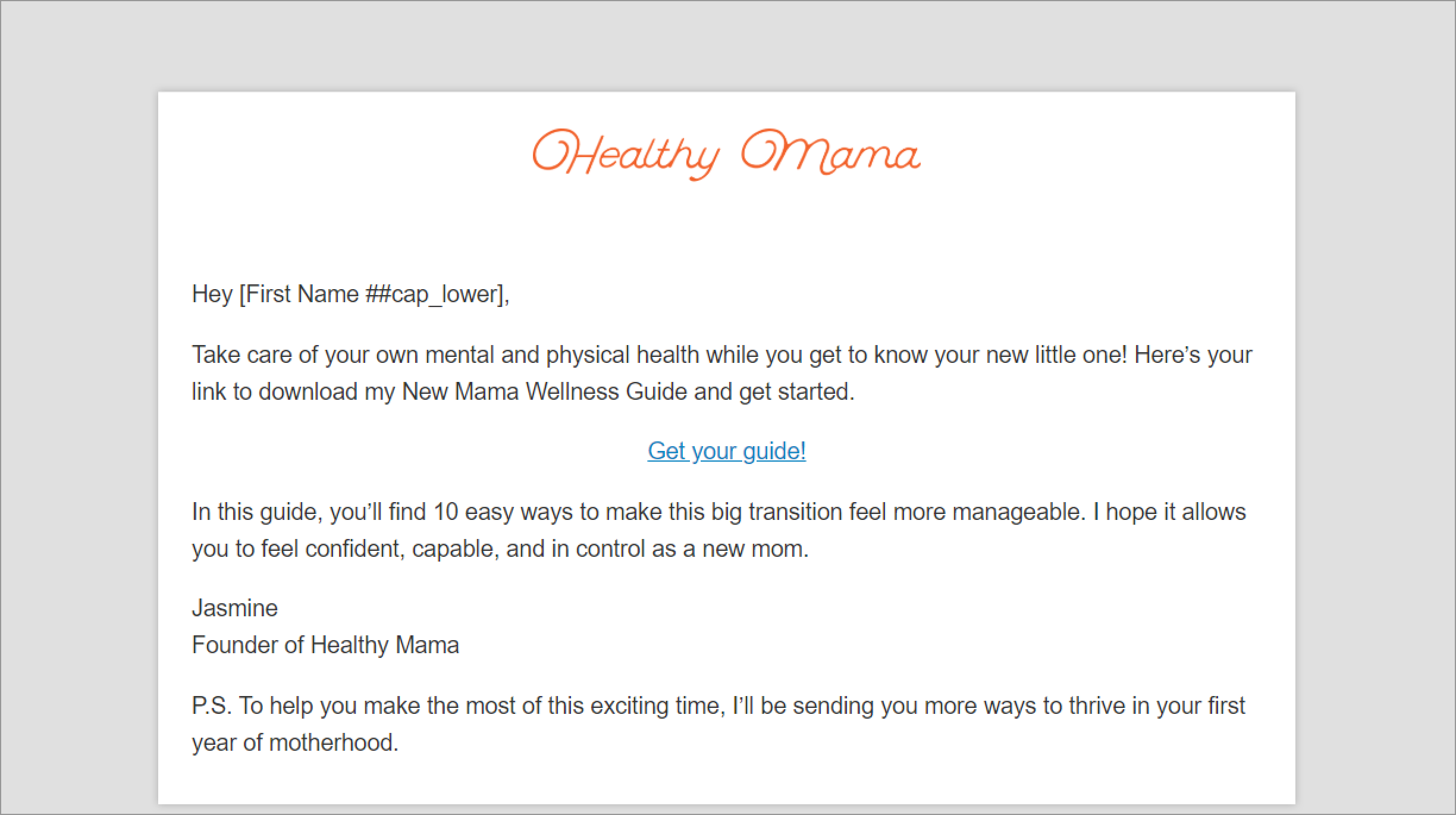 A screenshot of the Free item delivery Email