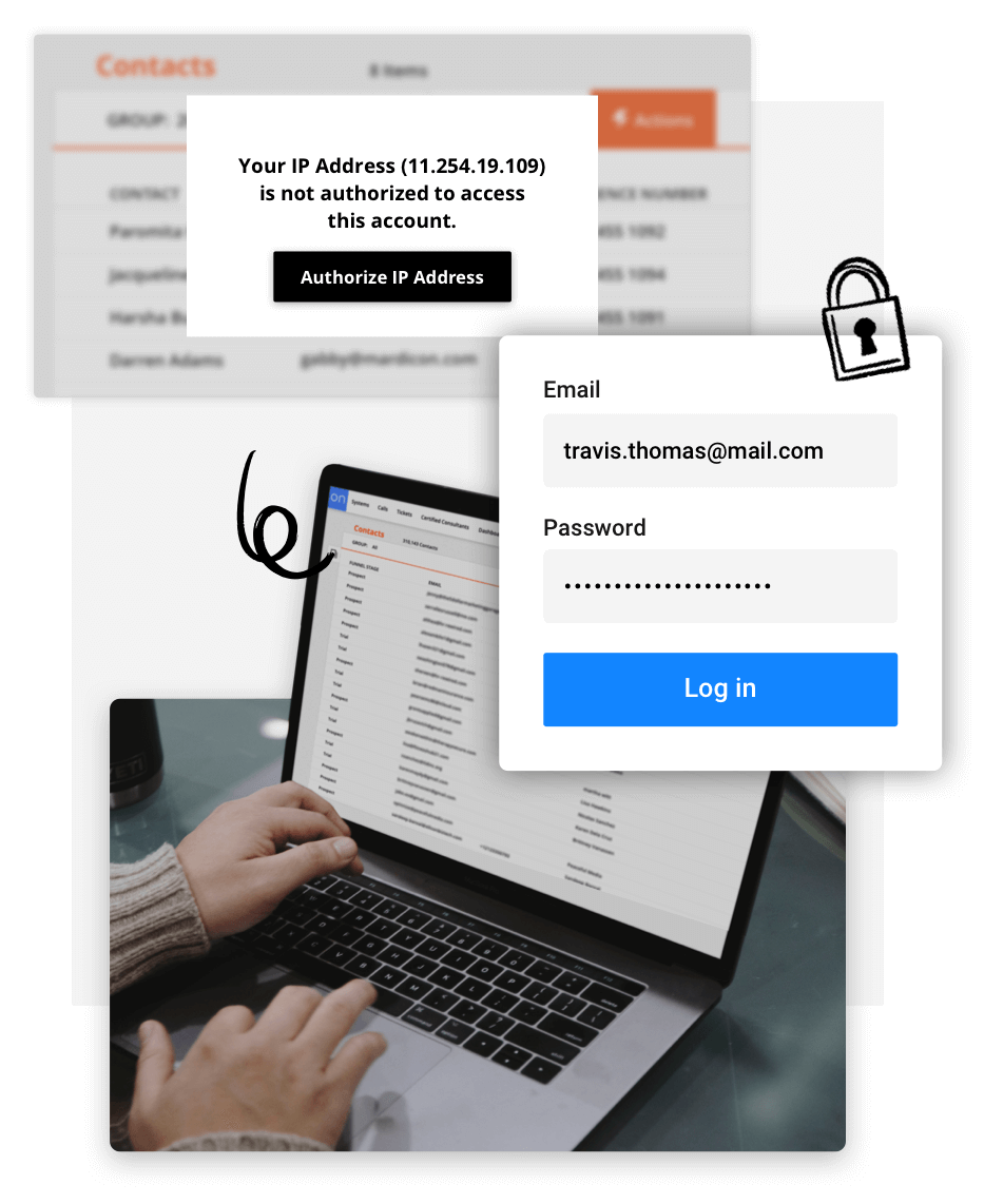 IP Restriction security as seen in the Ontraport app