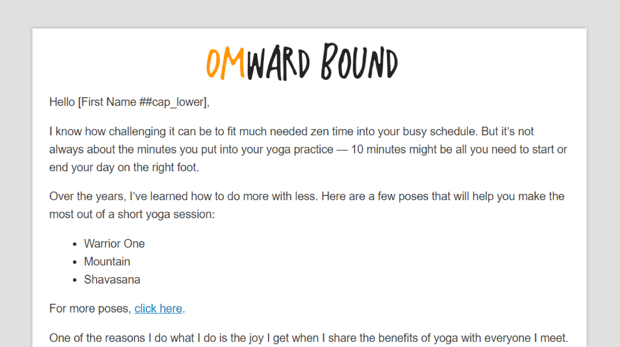 A screenshot of the Nurture #4: Educational Content and Pitch Email
