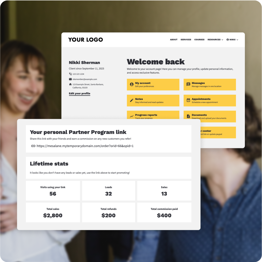 Examples of Membership Sites built with the Ontraport app