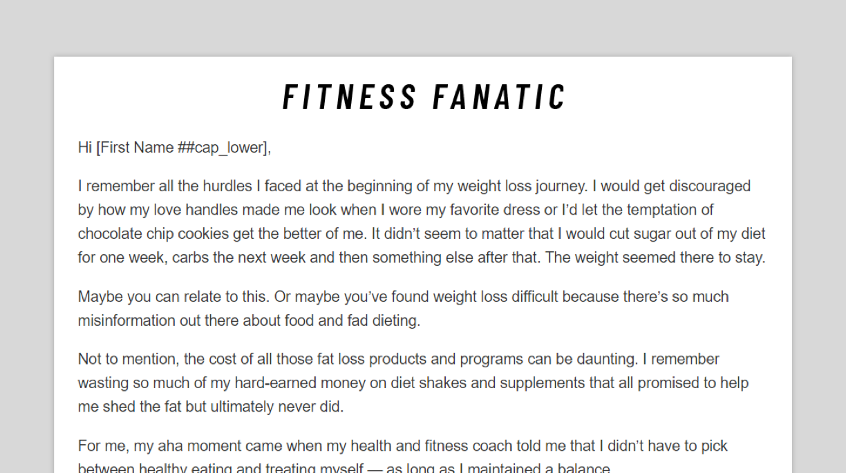 A screenshot of the Problem #2 Email