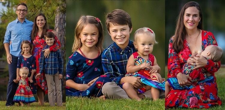 Baby care class instructor Genevieve Howland's family