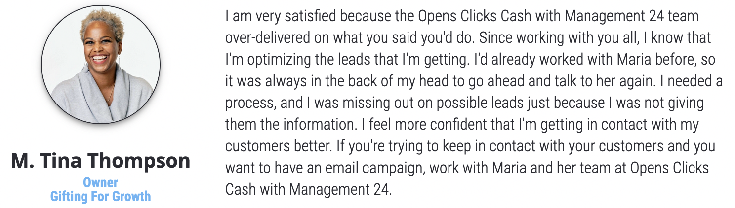 Review of Maria Lloyd and Opens Clicks Cash 