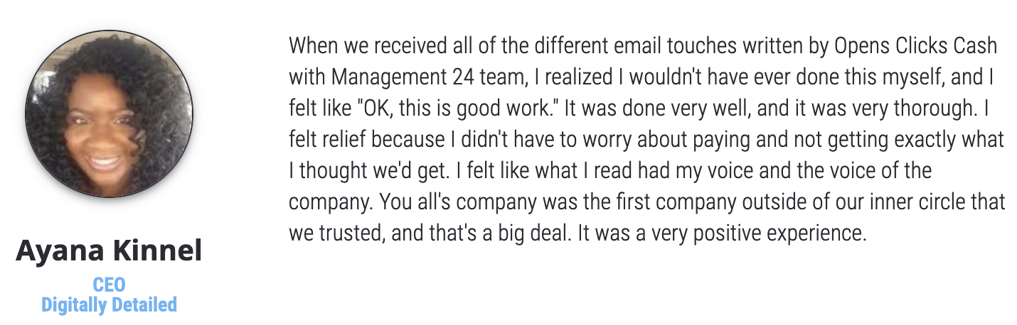 Review of Maria Lloyd and Opens Clicks Cash 