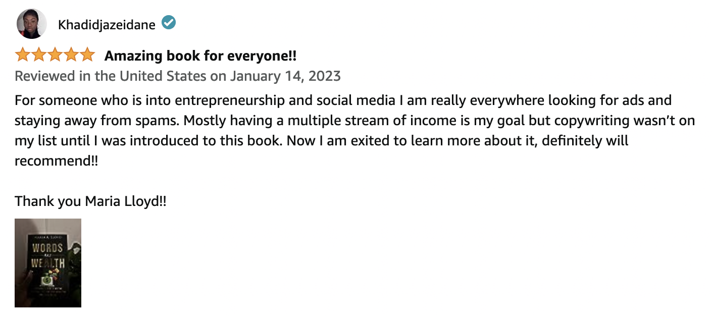 Feedback and reviews for Maria Lloyd