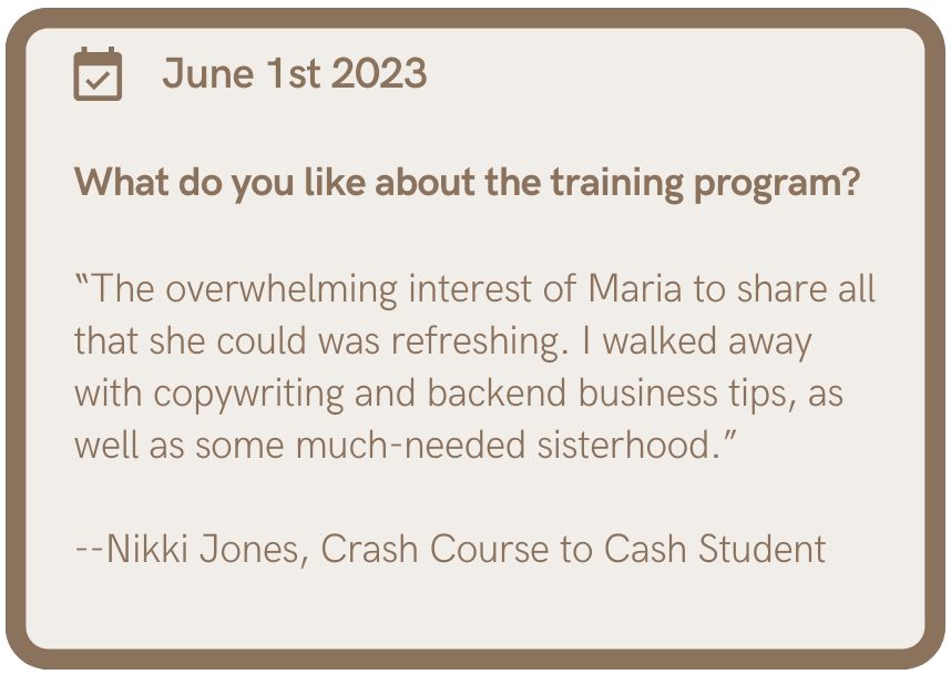 Feedback and reviews for Maria Lloyd