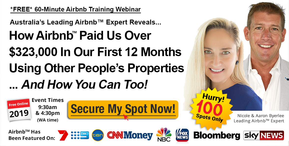 FREE Airbnb Online Training Webcast 60 Minutes with Nicole & Aaron Byerlee