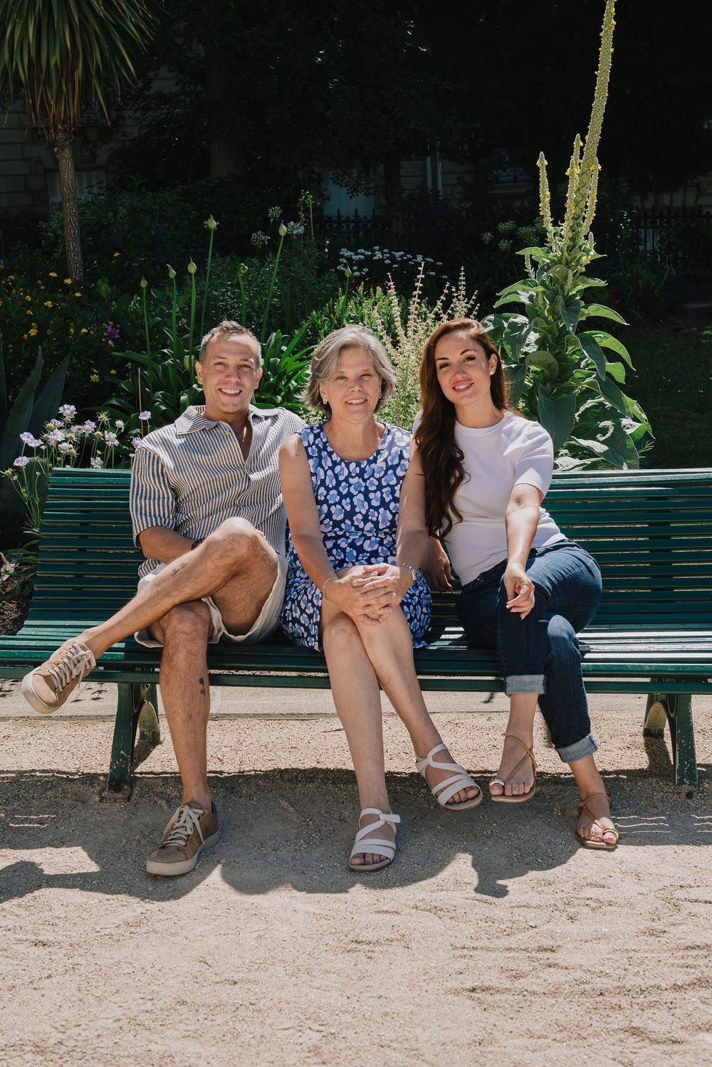 Alicia Castillo Holley with her children, Daniel Chapellin Castillo and Sara Perry, in Paris