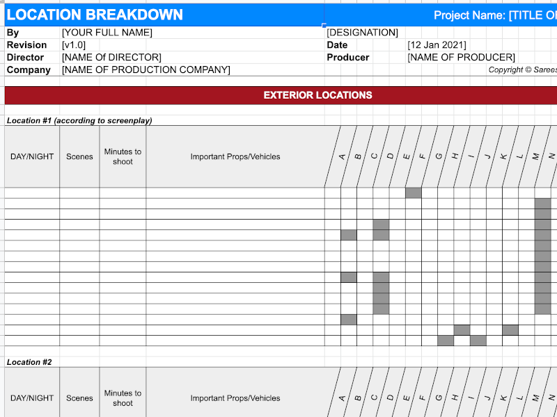 Script Breakdown Template Excel