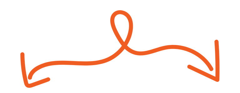 An orange double arrow