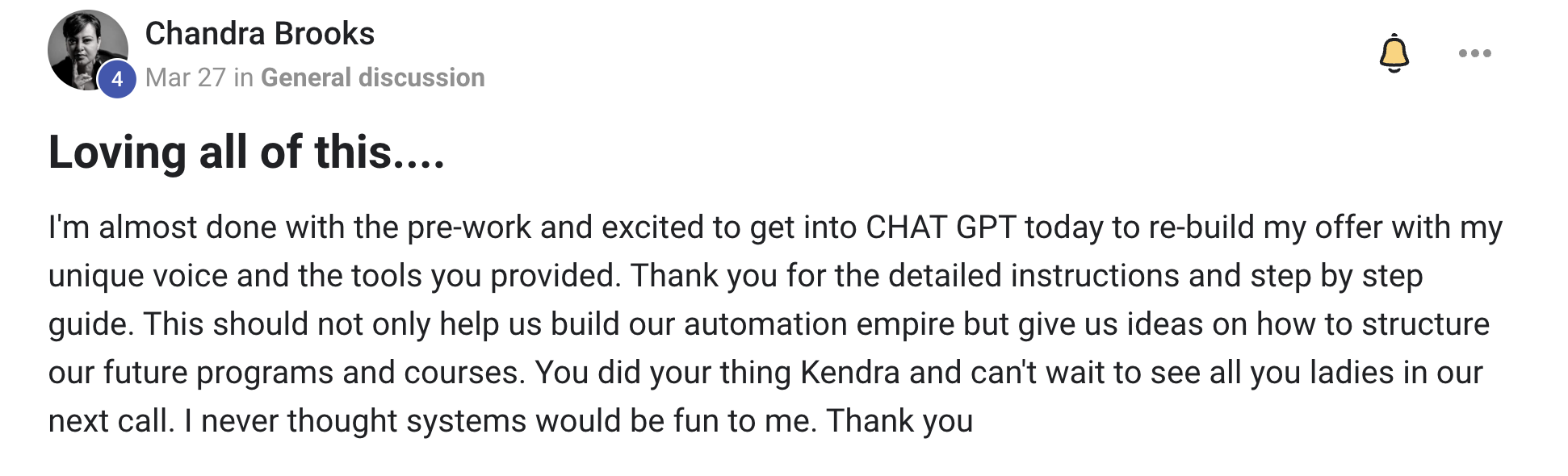 testimonial screenshot