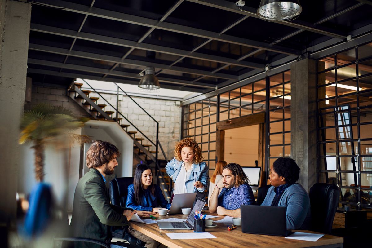Leadership team in conversation