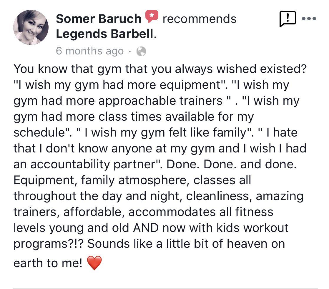 Legends Barbell 24/7 Gym CrossFit BootCamp