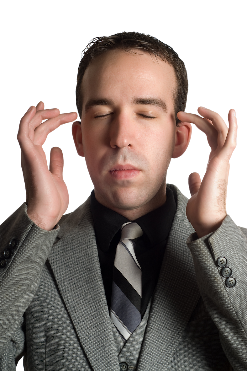 man tapping with emotional freedom technique on gallbladder meridian