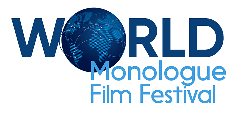 Logo for World Film Festival Games colored blue and showcasing a globe