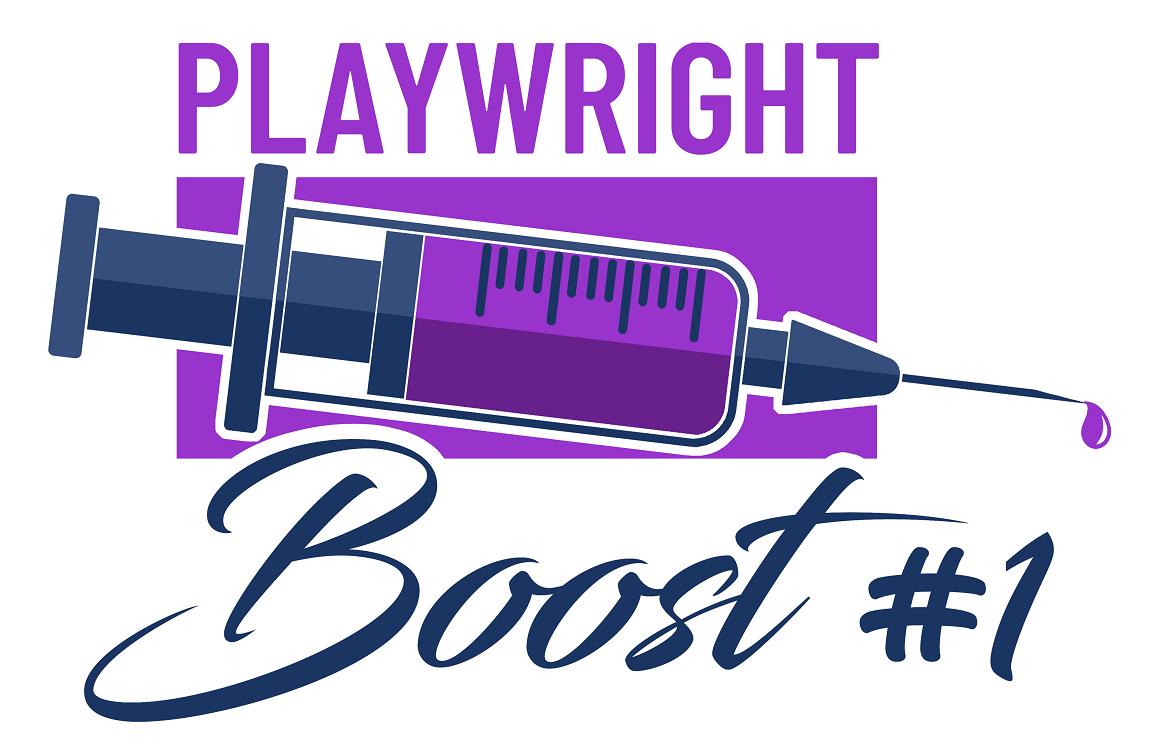 A Purple Syringe with Playwright Boost #1 text