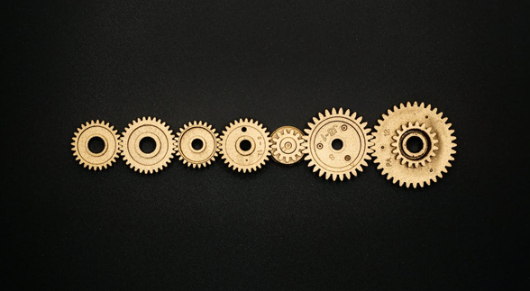 A series of gears that is connected to each other