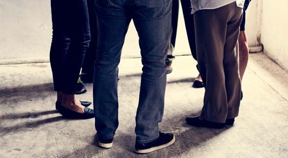 A male that is scared of a psycho man in front of him