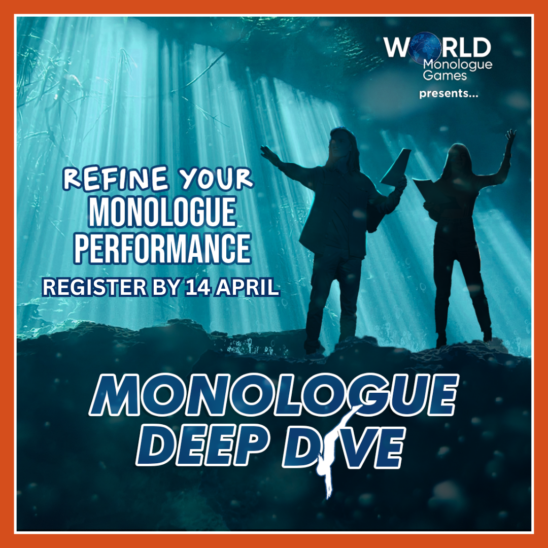 A man and a woman underwater reciting their piece