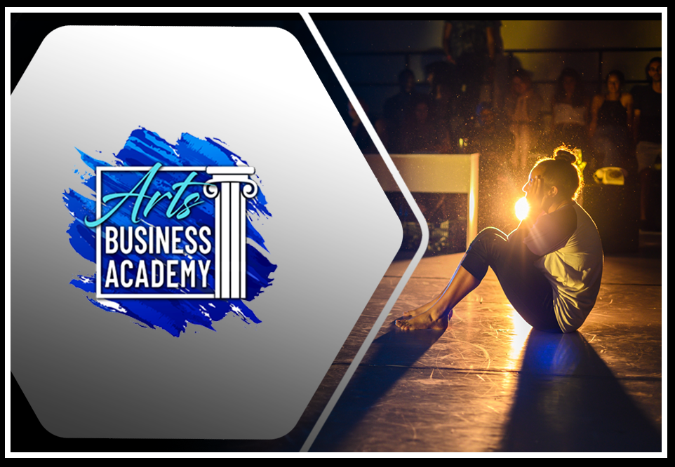 Preview of Arts Business Academy featuring a female actor sitting on stage