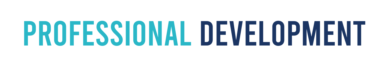 A blue text that says "Professional Development"