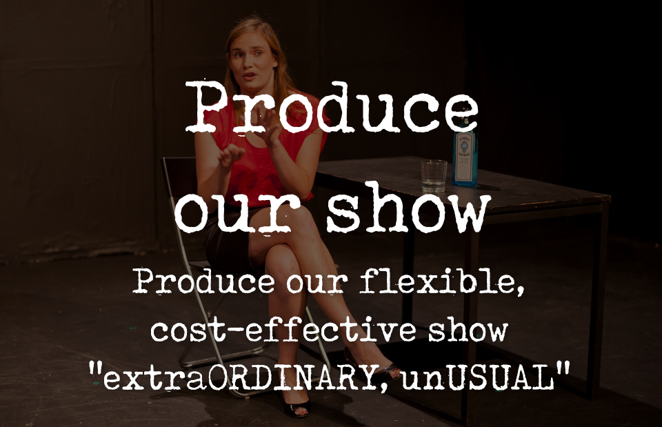 A woman in red dress sitting in a stage acting her piece