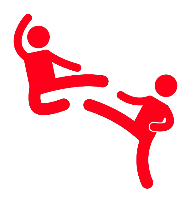 A Red Illustration of two fighting man