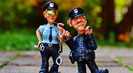 A caricature model of two cops