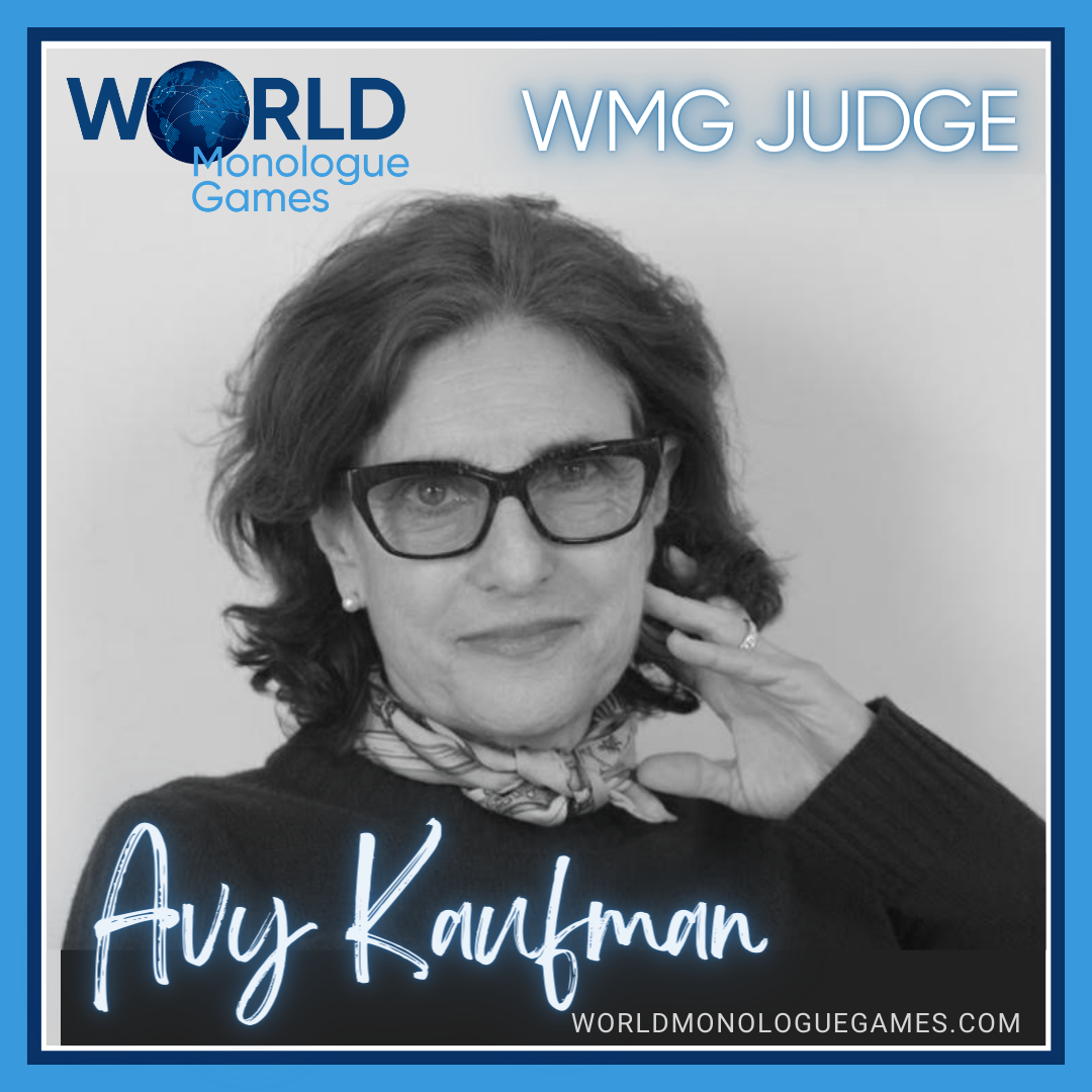 Avy Kaufman - A black and white image of a middle aged woman wearing glasses, black sweater and a scarf