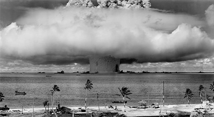 An aftershock of a bomb explosion