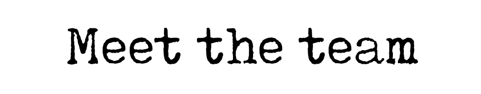 Black text that says "Meet the team" on a white background