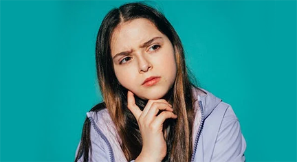 A girl thinking about something