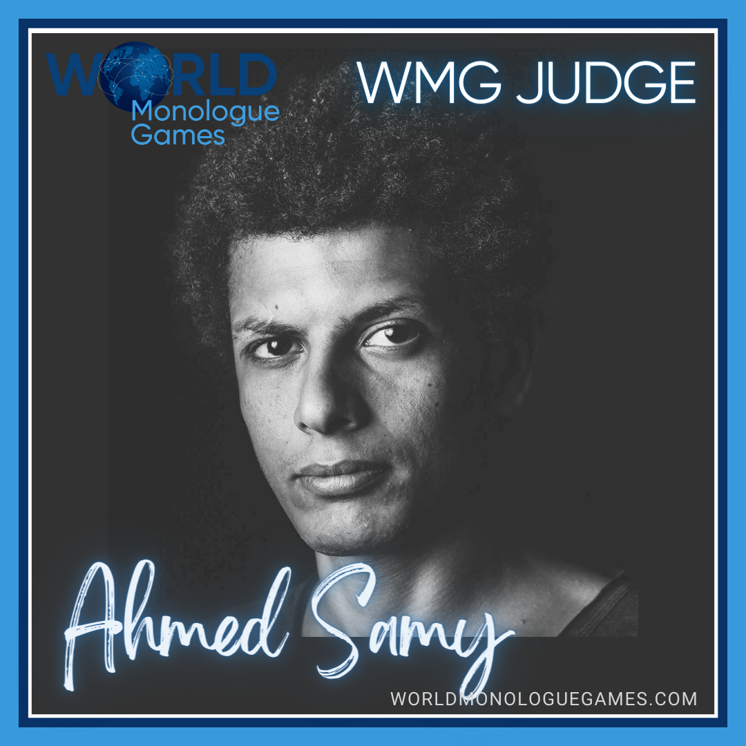 Ahmed Samy - A black and white image of a curly haired guy