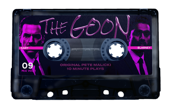 Two cowboys in an old bar wearing a black cowboy hat