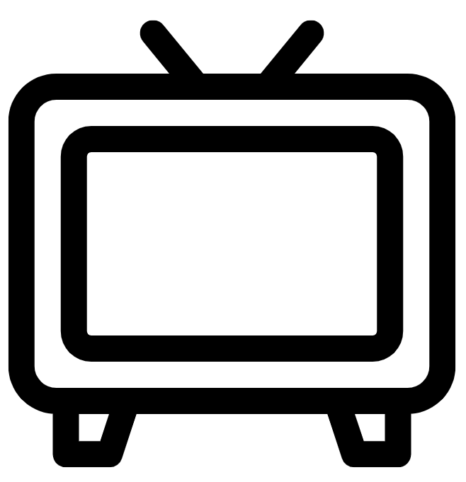 An illustration of an outline of a television