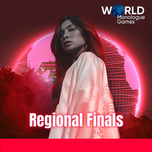 A long haired woman wearing a white kimono with a highlight of red with a background of a red glowing globe