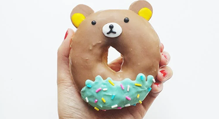 A donut that is shaped like a bear