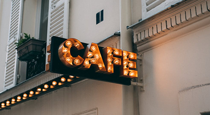 A beautiful Cafe Signage