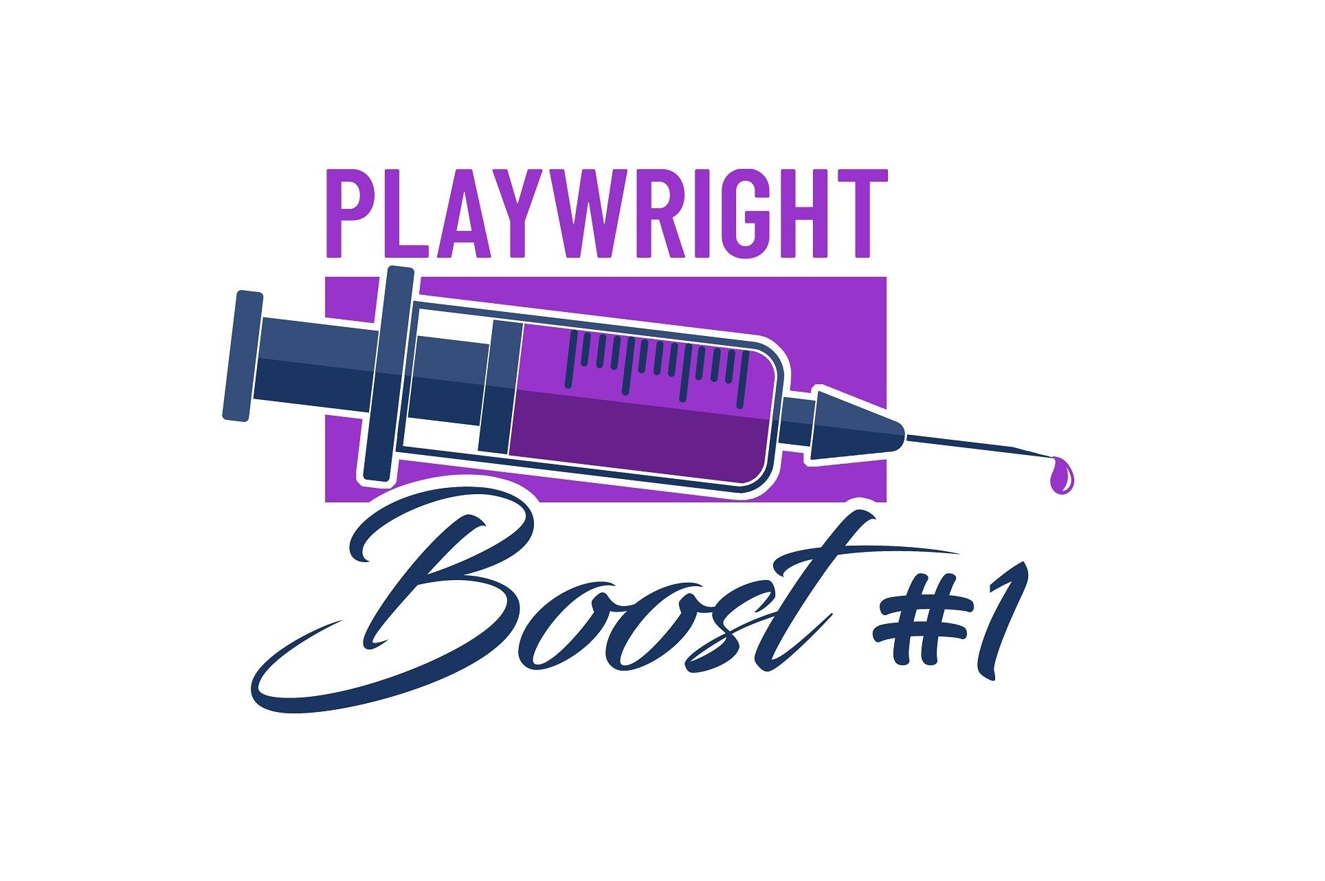 Logo of Playwright Boost #1 with a purple syringe