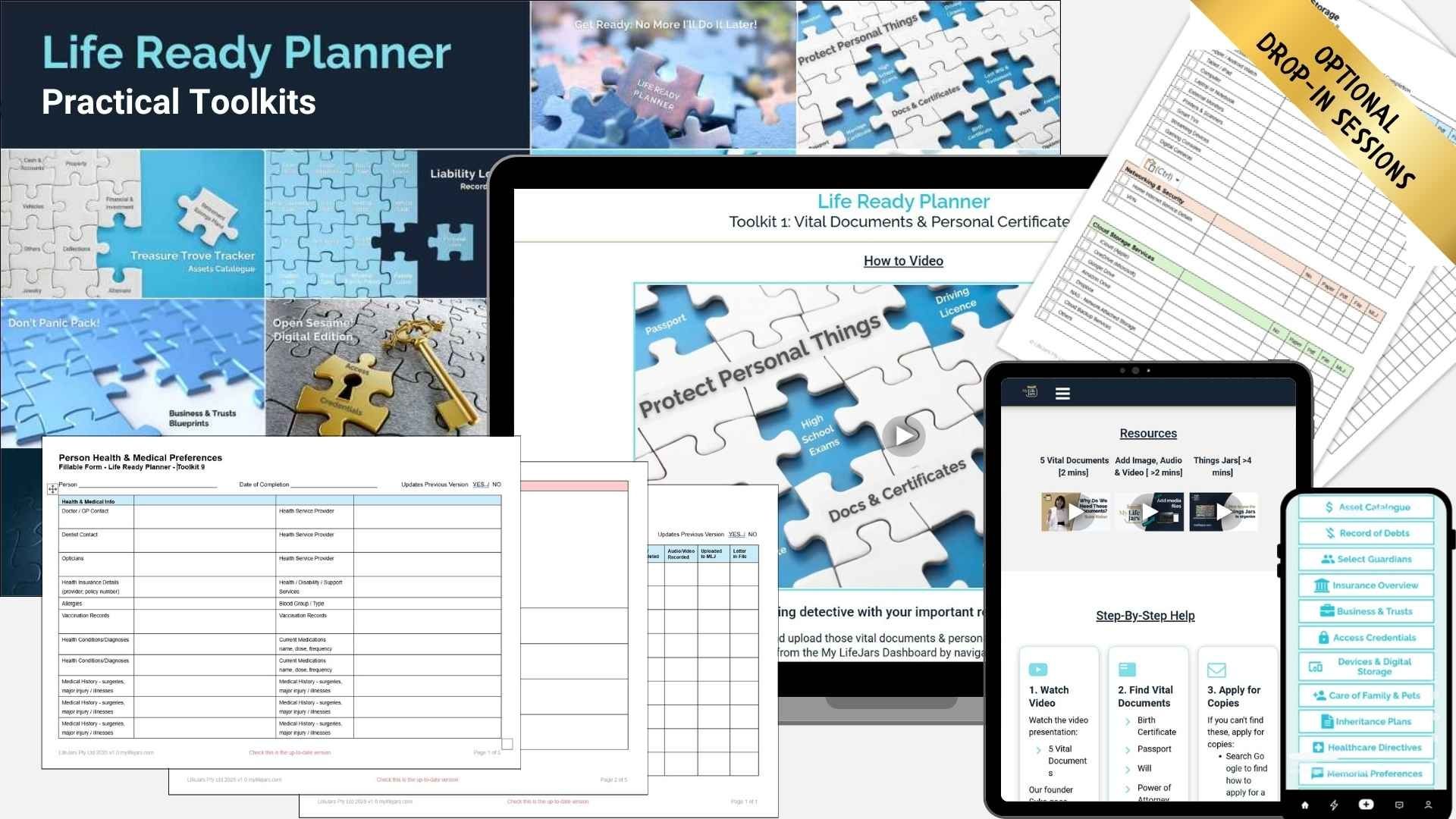 Life Ready Planner showing Toolkits